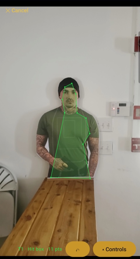 Tracing the hit box polygon over the photo